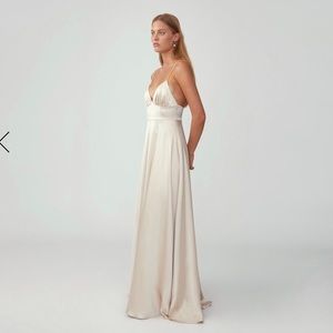 Free People x Fame and Partners Nude Silk Maxi